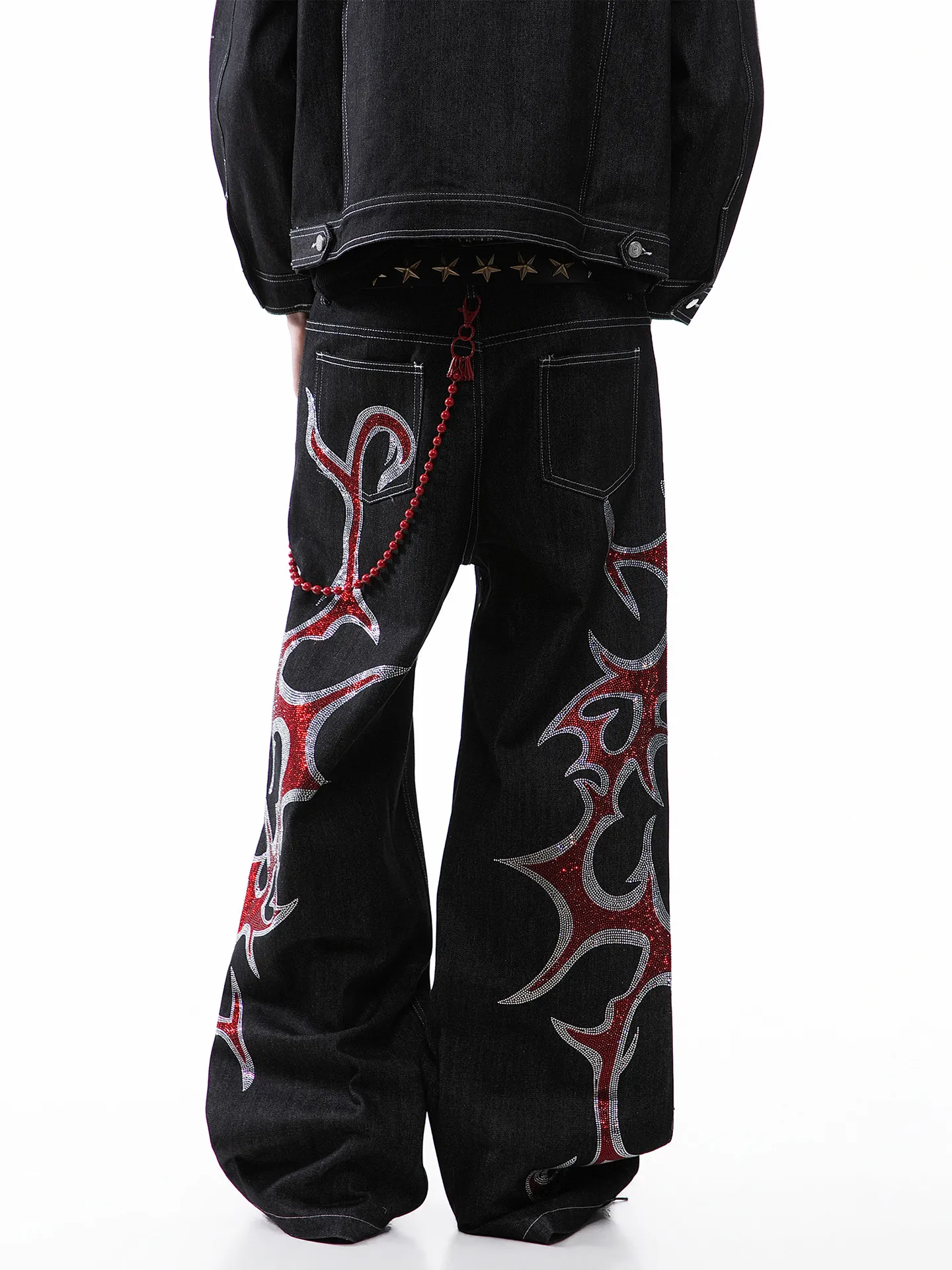 Trendy neighborhood American street heavy industry hot diamond totem subculture jeans men's design loose wide-leg pants
Trendy neighborhood American street heavy industry hot diamond totem subculture jeans men's design loose wide-leg pants