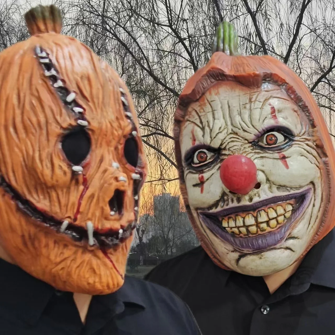 Horror pumpkin mask full face hood Halloween cosplay dress up props pumpkin head clown mask horror latex mask dress up
Horror pumpkin mask full face hood Halloween cosplay dress up props pumpkin head clown mask horror latex mask dress up