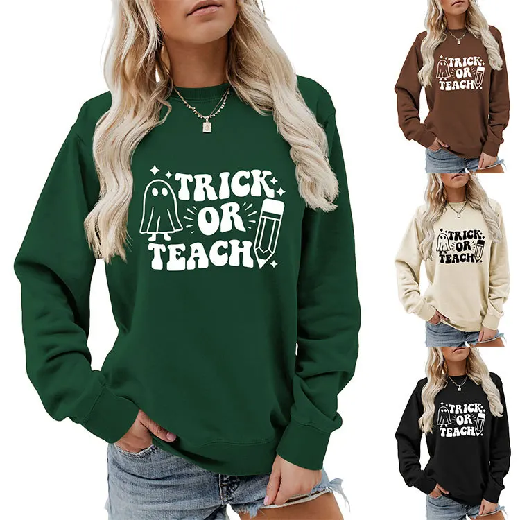 Autumn women's hoodie trick of teach ghost pencil print hoodie casual crew-neck long-sleeved pullover fashion top ladies new loo
Autumn women's hoodie trick of teach ghost pencil print hoodie casual crew-neck long-sleeved pullover fashion top ladies new loo