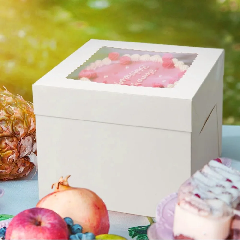 5pcs Simple Square Cake Boxes Large with Window Birthday Cake Packaging Box White Fold Wedding Pastry Box Party Decor
5pcs Simple Square Cake Boxes Large with Window Birthday Cake Packaging Box White Fold Wedding Pastry Box Party Decor