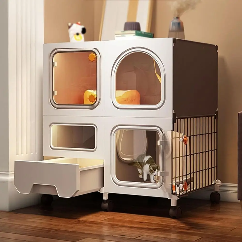 Cages Indoor with Litter Box, Kitten Playpen Kennels, Cage with 360 Degree Movable Wheel, Space for Your Kitty Easy Installation
Cages Indoor with Litter Box, Kitten Playpen Kennels, Cage with 360 Degree Movable Wheel, Space for Your Kitty Easy Installation