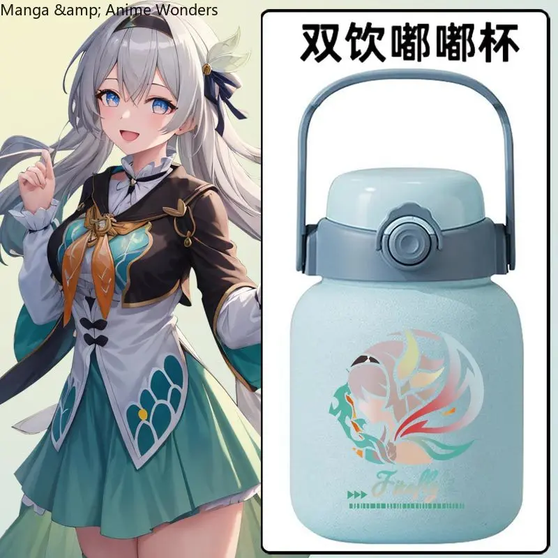 Honkai: Star Rail Firefly Косплей Чашка для воды из нержавеющей стали, вакуумная чашка унисекс, соломинка для питья большой емкости, кофейная чашка, подарок в стиле аниме
Honkai: Star Rail Firefly Косплей Чашка для воды из нержавеющей стали, вакуумная чашка унисекс, соломинка для питья большой емкости, кофейная чашка, подарок в стиле аниме