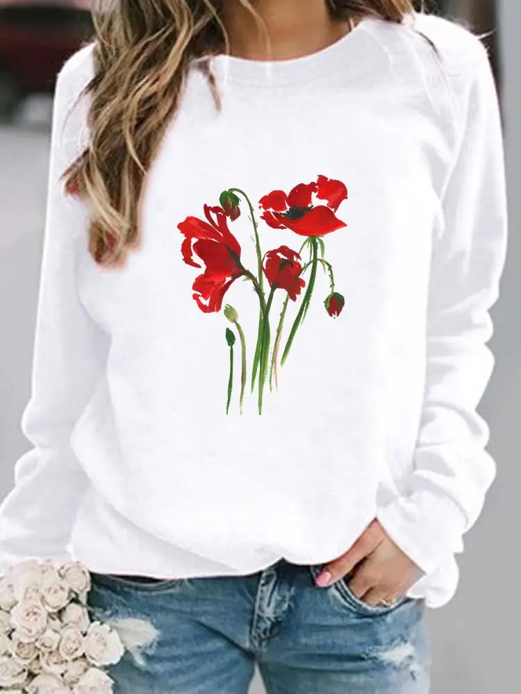 Fashion O-neck Pullover Clothes Autumn Winter Spring Watercolor Flower 90s Clothing Print Women Graphic Fleece Sweatshirts
Fashion O-neck Pullover Clothes Autumn Winter Spring Watercolor Flower 90s Clothing Print Women Graphic Fleece Sweatshirts