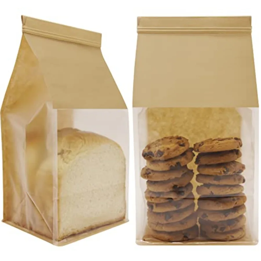 Bakery Bags with Window Large Cookie Bags for Packaging 200Pcs 5.1x4.3x11 Inche Kraft Paper Homemade Bread Bag Keeps Items Fres
Bakery Bags with Window Large Cookie Bags for Packaging 200Pcs 5.1x4.3x11 Inche Kraft Paper Homemade Bread Bag Keeps Items Fres