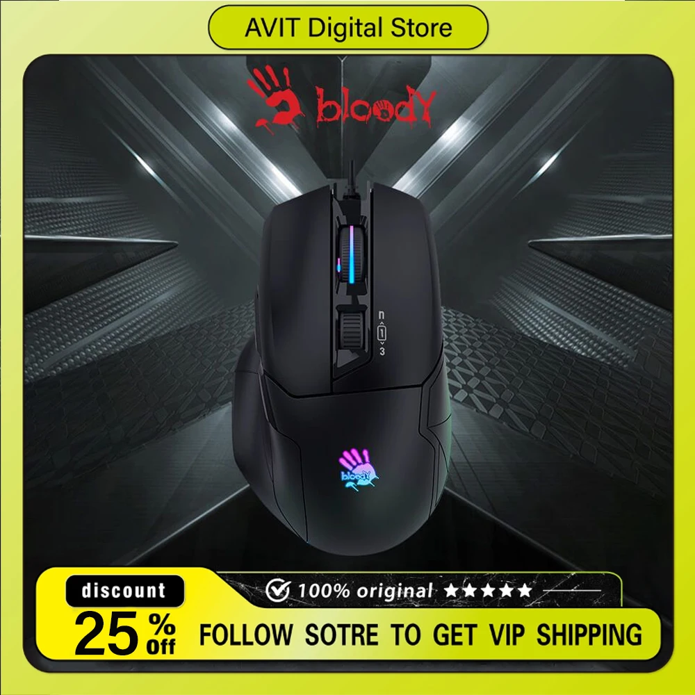 Bloody W70Max Wired Gaming Mouse Six Click Modes and Sniper Modes Custom Engine AFC E-sports Mouse for Game Peripherals Gifts
Bloody W70Max Wired Gaming Mouse Six Click Modes and Sniper Modes Custom Engine AFC E-sports Mouse for Game Peripherals Gifts