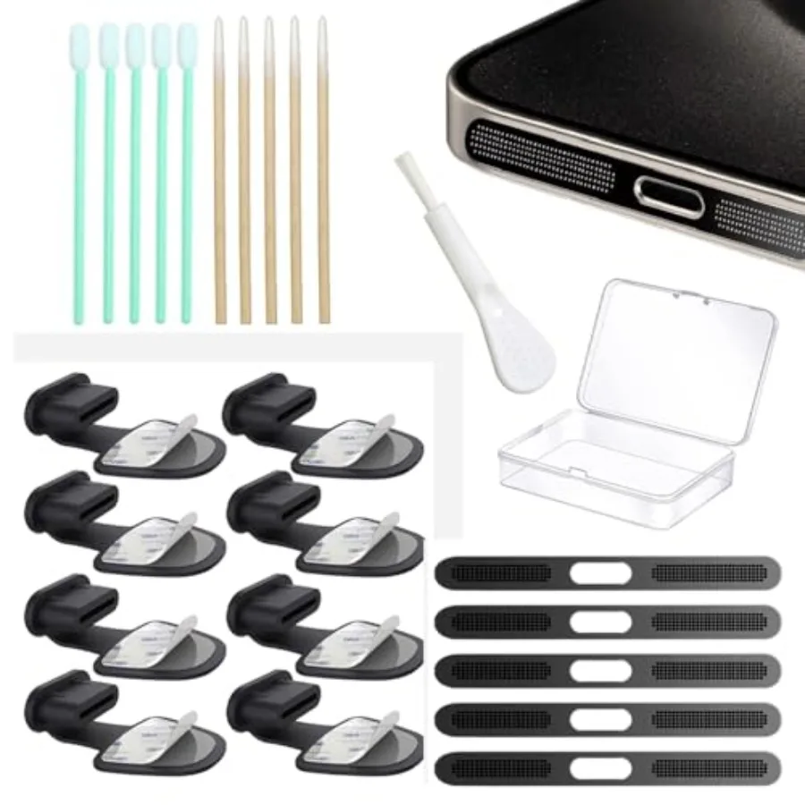 8 Packs New Dust Plug for iPhone 17 Pro Max, USB C Cover Cap, USB C Port Cleaner, Phone Speaker Cover, with Cleaning Kit Pro Ma
8 Packs New Dust Plug for iPhone 17 Pro Max, USB C Cover Cap, USB C Port Cleaner, Phone Speaker Cover, with Cleaning Kit Pro Ma