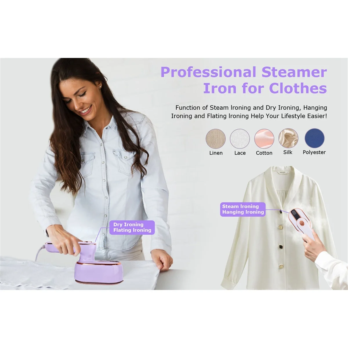 Scalter Portable Travel Steamer for Clothes Mini Steam Iron - Portable Mini Handheld Steam Iron for Home College Dorm EU Plug
Scalter Portable Travel Steamer for Clothes Mini Steam Iron - Portable Mini Handheld Steam Iron for Home College Dorm EU Plug