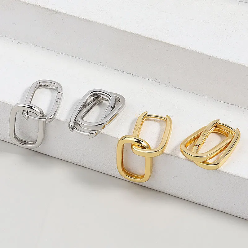925 Sterling Silver Earrings For Charm Women Trendy Jewelry Double Rectangle Party Accessories Gifts Round Gold Earringgenuine
925 Sterling Silver Earrings For Charm Women Trendy Jewelry Double Rectangle Party Accessories Gifts Round Gold Earringgenuine