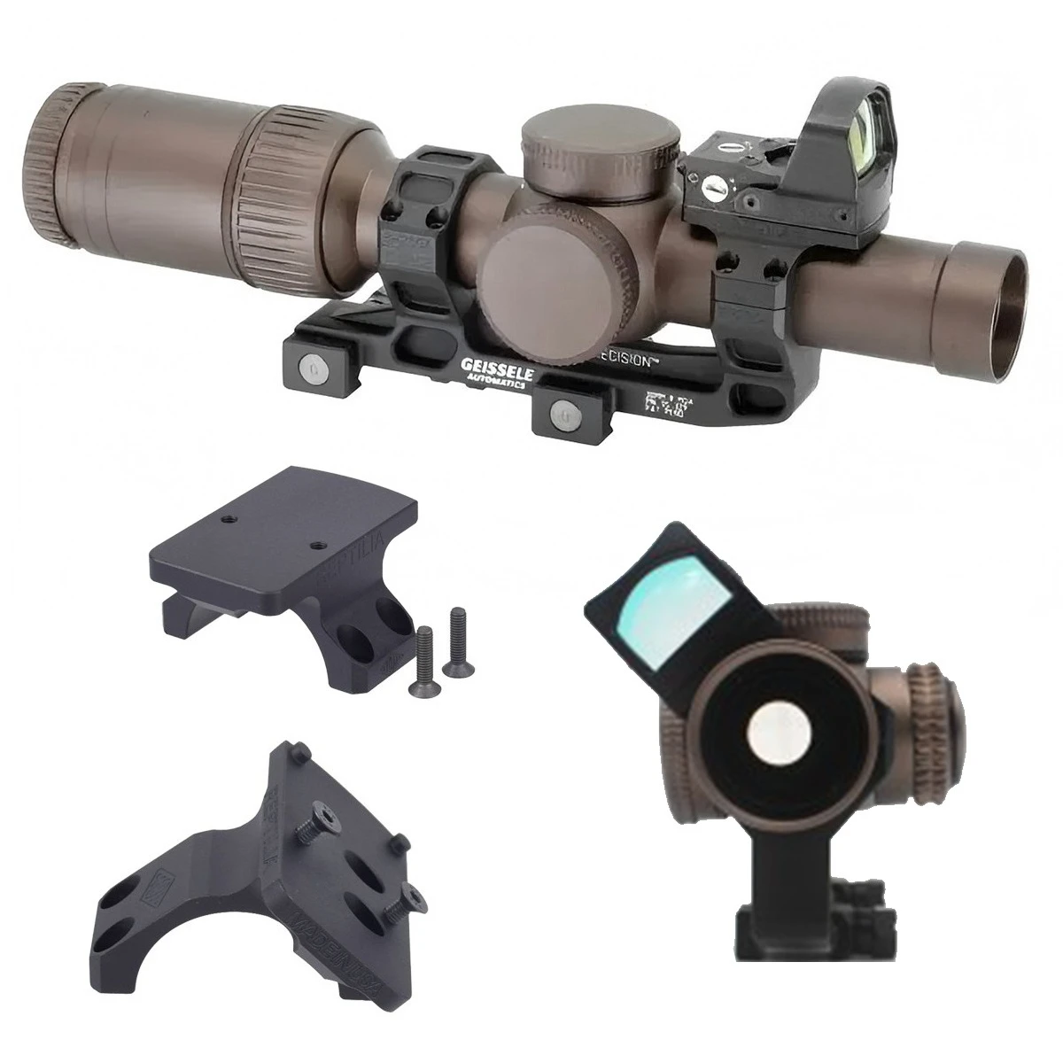 Крепление GEISSELE Automatics SUPER PRECISION с кольцами 25,4 мм и 30 мм, адаптер Reptilia ROF-45/90 для коллиматорного прицела RMR, крепление для прицела AR-15
Крепление GEISSELE Automatics SUPER PRECISION с кольцами 25,4 мм и 30 мм, адаптер Reptilia ROF-45/90 для коллиматорного прицела RMR, крепление для прицела AR-15