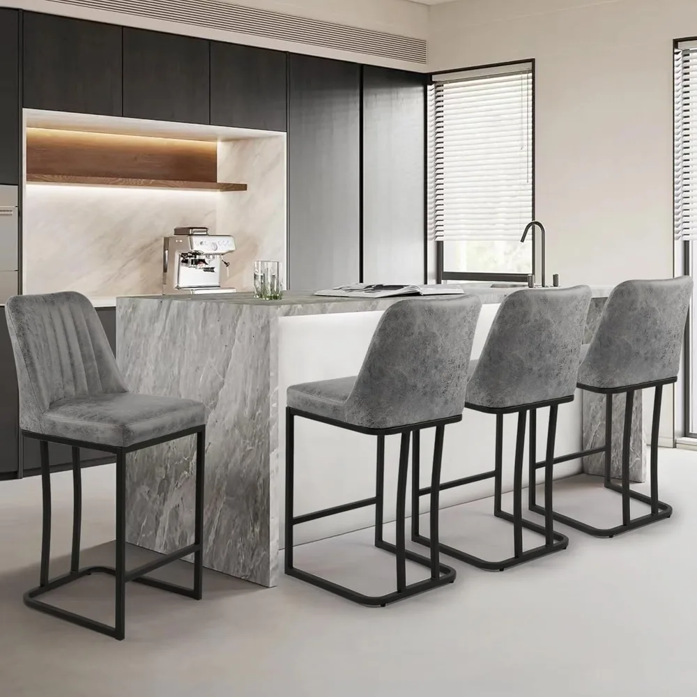 Bar Stools Set of 4, Upholstered Fabric Counter Height Barstools, 24.8 inch Modern Kitchen Island Chairs with Footrest and Blac
Bar Stools Set of 4, Upholstered Fabric Counter Height Barstools, 24.8 inch Modern Kitchen Island Chairs with Footrest and Blac