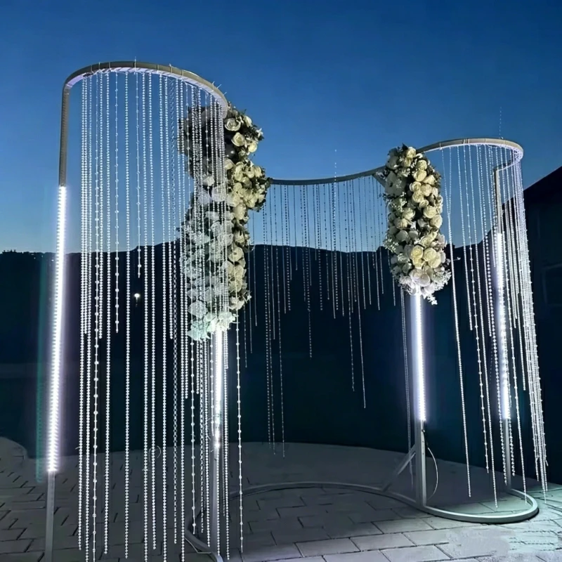S-curved Crystal Bead Line Curtain Wedding Backdrop, Luxury Decorative Arch Stand For Birthday Party Photo Booth Event Decor
S-curved Crystal Bead Line Curtain Wedding Backdrop, Luxury Decorative Arch Stand For Birthday Party Photo Booth Event Decor