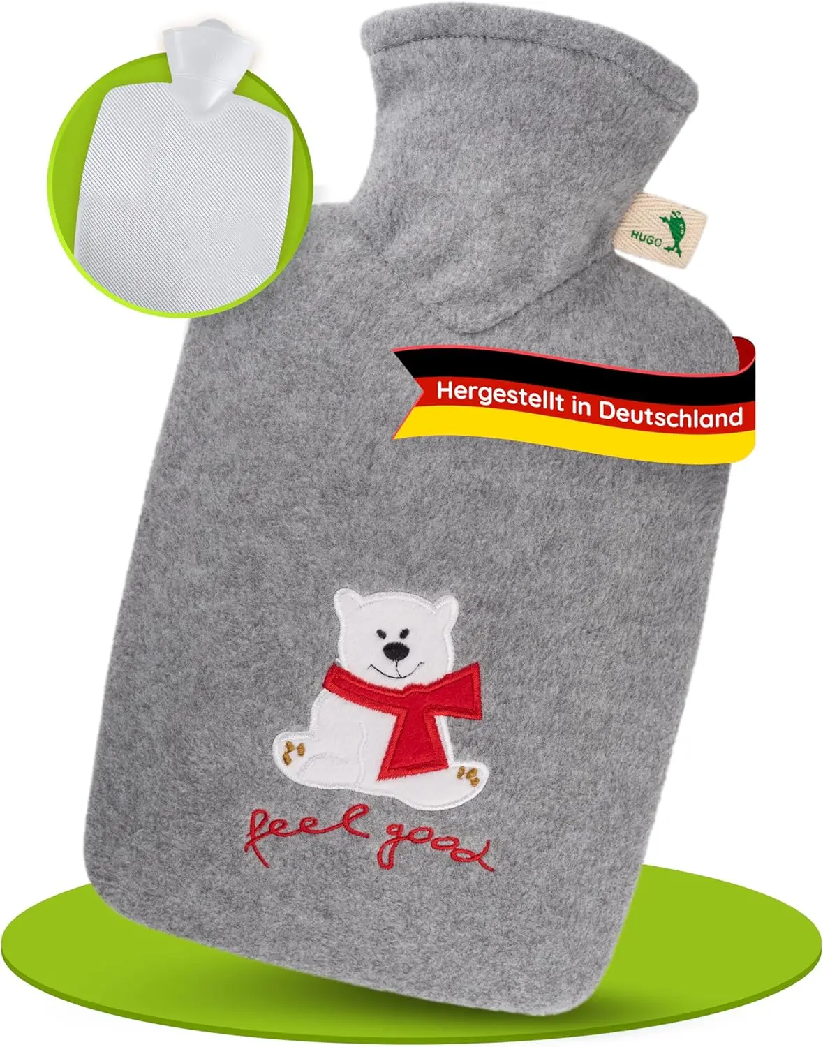 Hot Water Bottle with Cover (1,8L Fleece, Grey, Feel Good Bear), Made in Germany, Non-Toxic Certified, Soothing Warmth, Helps Re
Hot Water Bottle with Cover (1,8L Fleece, Grey, Feel Good Bear), Made in Germany, Non-Toxic Certified, Soothing Warmth, Helps Re