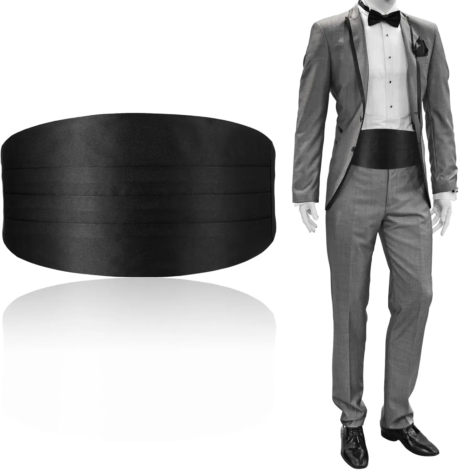 Men's Solid Color Cummerbund with Adjustable Band for Tuxedo (Black)
Men's Solid Color Cummerbund with Adjustable Band for Tuxedo (Black)
