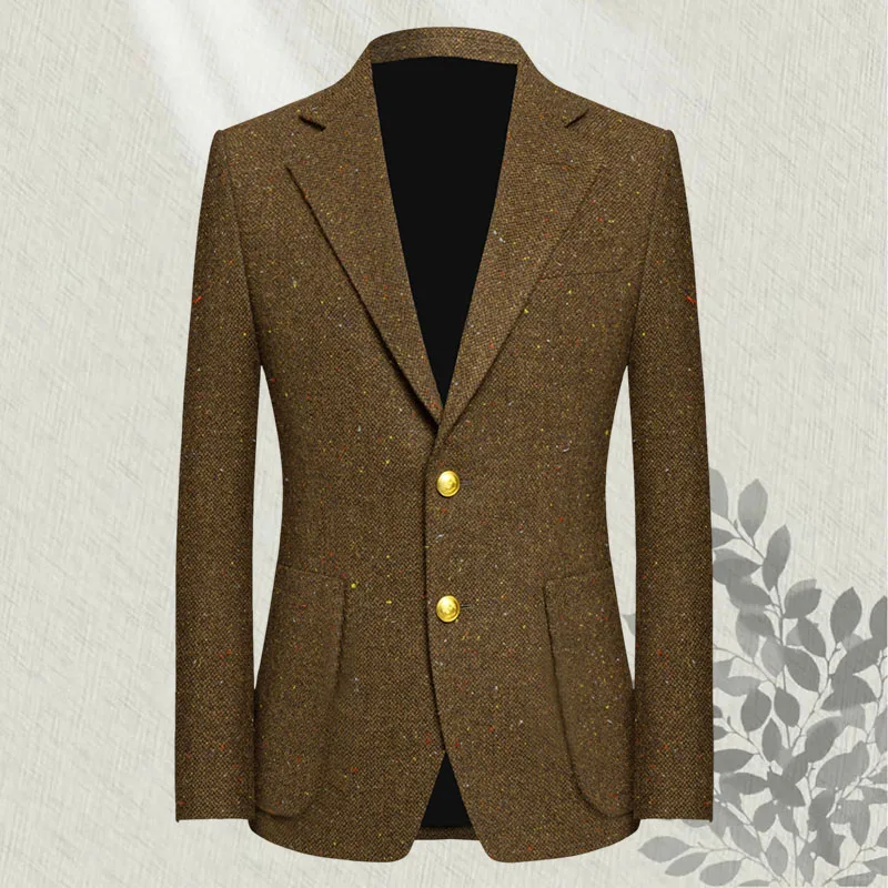 Men's wool blend suit coat Single breasted lapel men's jacket business casual tailored groom‘s Blazer
Men's wool blend suit coat Single breasted lapel men's jacket business casual tailored groom‘s Blazer