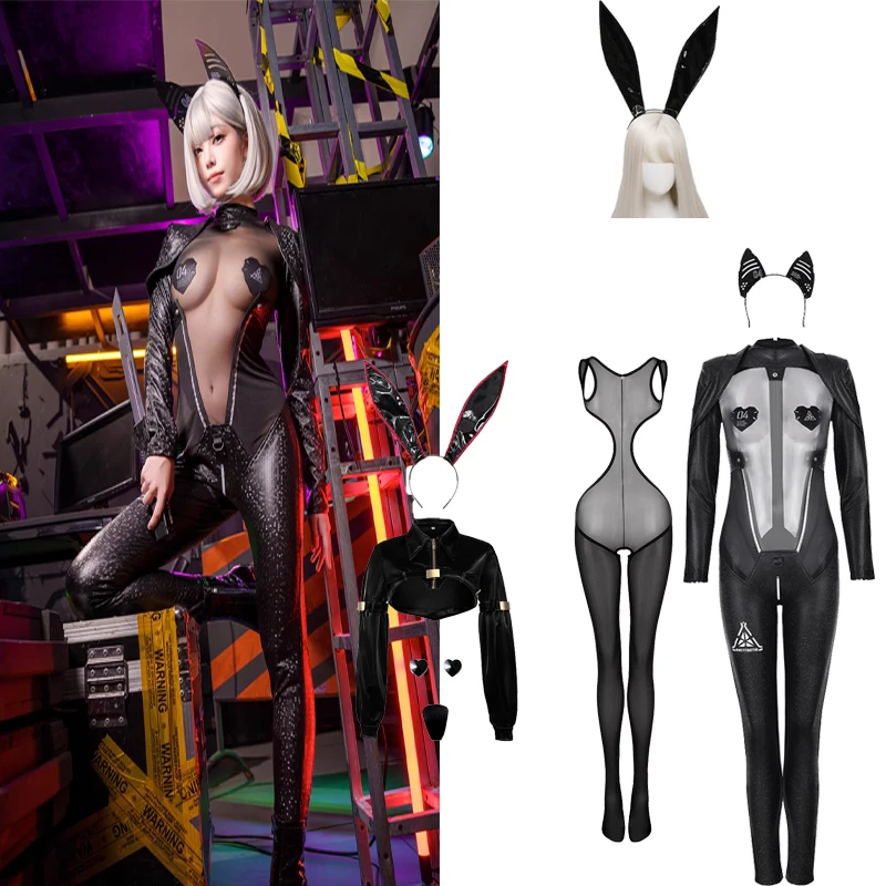 Anime Original Design PU Leather Reverse Bunny Girl Cosplay Costume Black Jumpsuit Mesh Cloth Lingeries Women Sexy Cosplay
Anime Original Design PU Leather Reverse Bunny Girl Cosplay Costume Black Jumpsuit Mesh Cloth Lingeries Women Sexy Cosplay