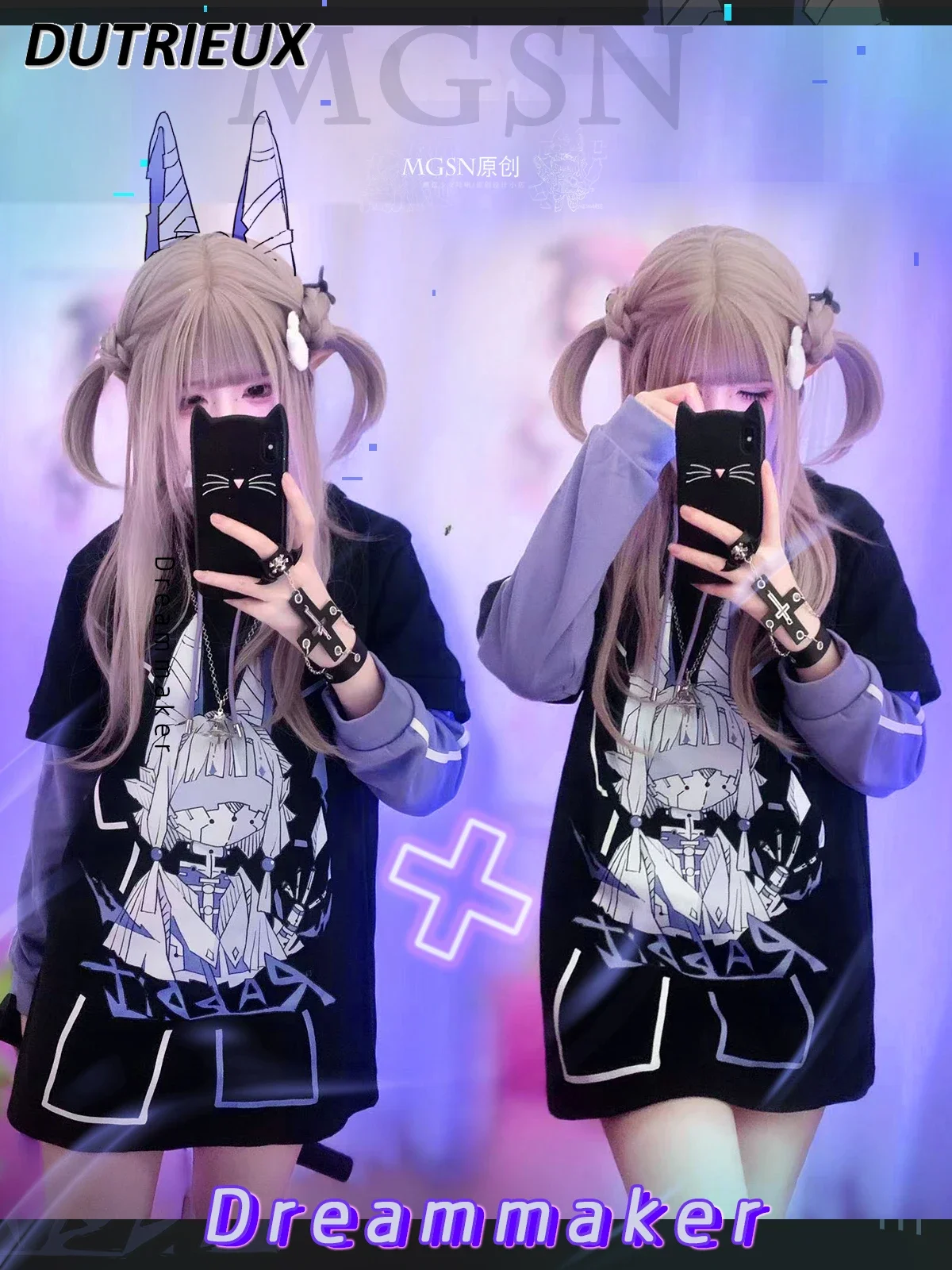 Japanese Sweet Girl Cartoon Print Hooded Medium and Long Jumper Pullover Spring and Autumn New Loose Contrasting Sweatshirt
Japanese Sweet Girl Cartoon Print Hooded Medium and Long Jumper Pullover Spring and Autumn New Loose Contrasting Sweatshirt