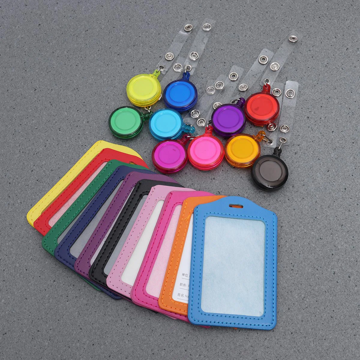 10Pcs Vertical Style PU ID Badge Holder Pass Pouch Case (Mixed Color+Random Badge Reel Color)
10Pcs Vertical Style PU ID Badge Holder Pass Pouch Case (Mixed Color+Random Badge Reel Color)
