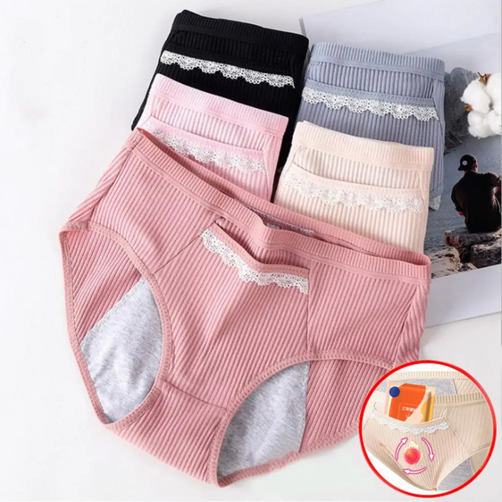 Women Underpants Lace Decor Solid Color Soft Breathable High Waist Menstural Period Triangle Pockets Lady Panties Briefs
Women Underpants Lace Decor Solid Color Soft Breathable High Waist Menstural Period Triangle Pockets Lady Panties Briefs