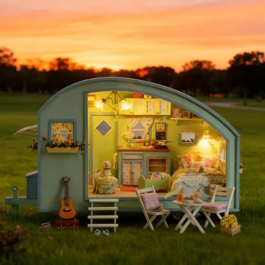 DIY Miniature Wooden Caravan Dollhouse Kit with Furniture - Creative Mini Doll House Craft for Adults, Teens - Perfect Christma
DIY Miniature Wooden Caravan Dollhouse Kit with Furniture - Creative Mini Doll House Craft for Adults, Teens - Perfect Christma