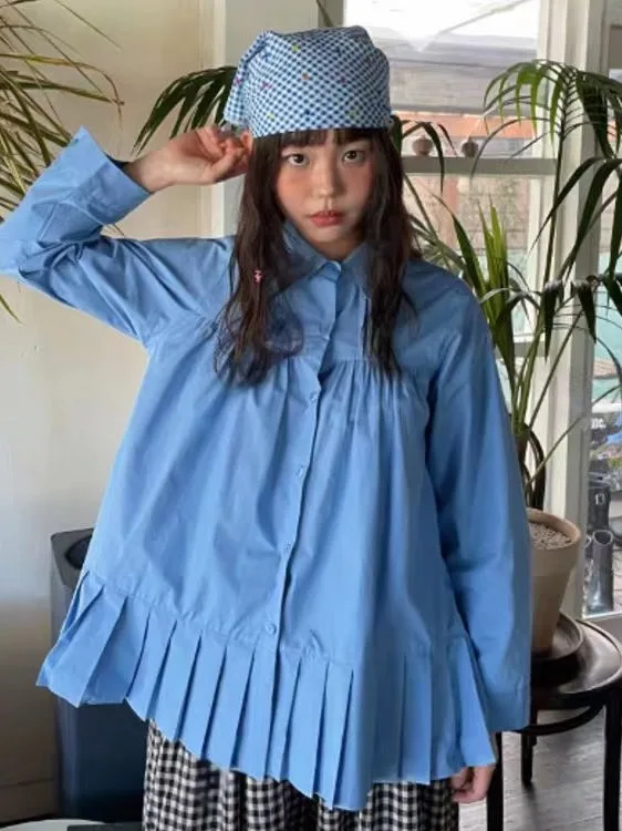 Chic Early Spring Gentle Elegance Turn-down Collar Small Button Loose Casual Patchwork Design Long Sve Women's irt
Chic Early Spring Gentle Elegance Turn-down Collar Small Button Loose Casual Patchwork Design Long Sve Women's irt