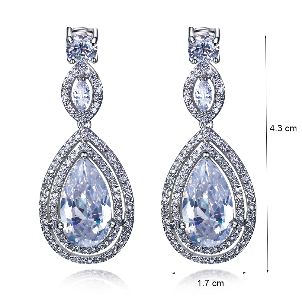 Luxury Water Drop Dangle Earrings Cubic Zircon Brass Metal White/Purple/Red/Champagne for Party Jewelry
Luxury Water Drop Dangle Earrings Cubic Zircon Brass Metal White/Purple/Red/Champagne for Party Jewelry