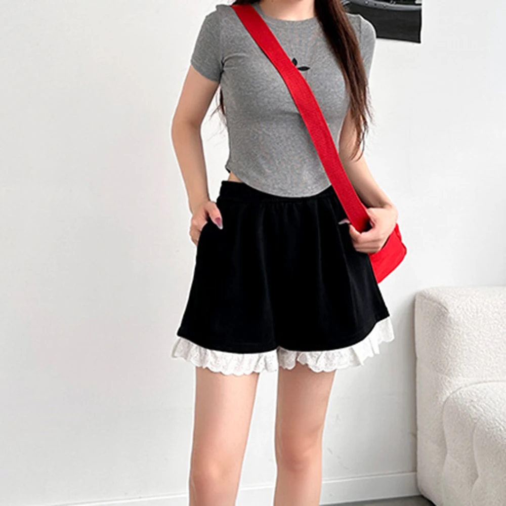 Loose Fit High Waist Shorts for Women with Lace Detail on Edge Soft Polyester Fabric for Spring to Winter Wear
Loose Fit High Waist Shorts for Women with Lace Detail on Edge Soft Polyester Fabric for Spring to Winter Wear