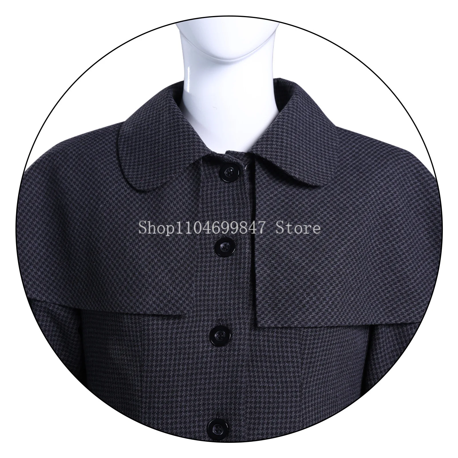 Movie Cosplay Costume Dark Gothic style elements Black Plaid Trench Coat Uniform Halloween Party for Female
Movie Cosplay Costume Dark Gothic style elements Black Plaid Trench Coat Uniform Halloween Party for Female