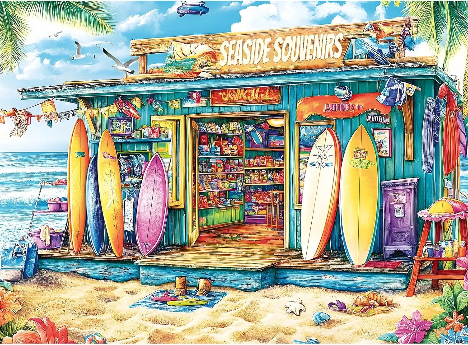 Seaside Surf Souvenir Shop 120 300 500 Piece Wooden Jigsaw Puzzle for Living Room Home Wall Decor Summer Vacation Mind Rest Toy
Seaside Surf Souvenir Shop 120 300 500 Piece Wooden Jigsaw Puzzle for Living Room Home Wall Decor Summer Vacation Mind Rest Toy