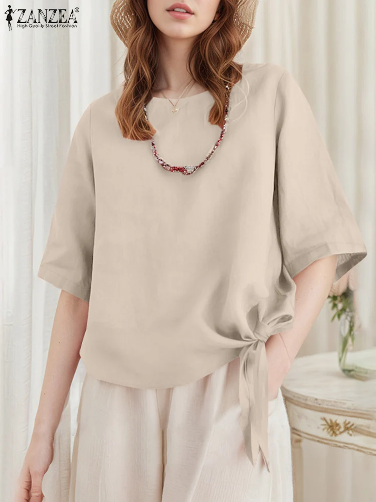 ZANZEA 2025 Women Summer Blouse Fashion Solid OL Work Shirt Casual O Neck Half Sleeve Blusas Elegant Lace Up Holiday Tunic Tops
ZANZEA 2025 Women Summer Blouse Fashion Solid OL Work Shirt Casual O Neck Half Sleeve Blusas Elegant Lace Up Holiday Tunic Tops