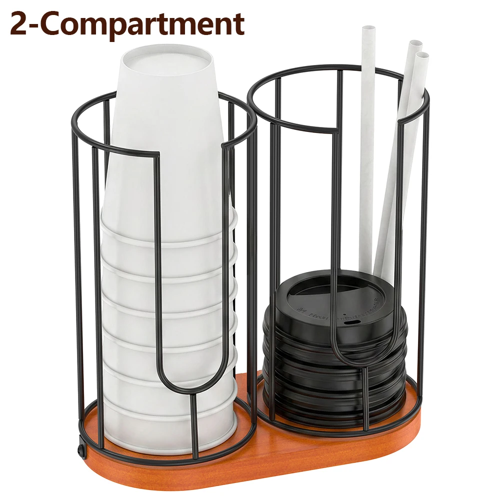 Disposable Cup Holder 2 Compartment Coffee Cup Dispenser with Wooden Base Large Capacity Paper Cup Organizer for Home Office
Disposable Cup Holder 2 Compartment Coffee Cup Dispenser with Wooden Base Large Capacity Paper Cup Organizer for Home Office
