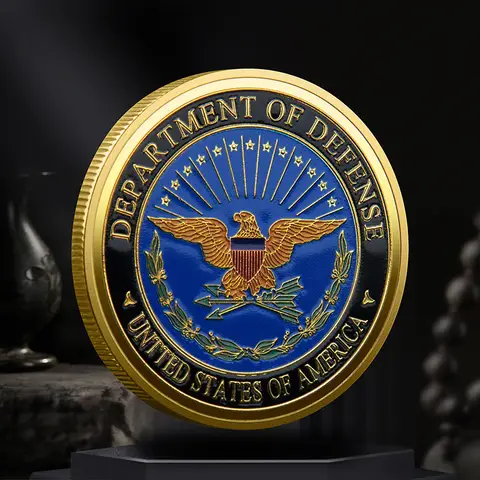 The Pentagon Souvenir Coin Department of Defense Collection Art Commemorative Coins America Golden Plated Military Coin