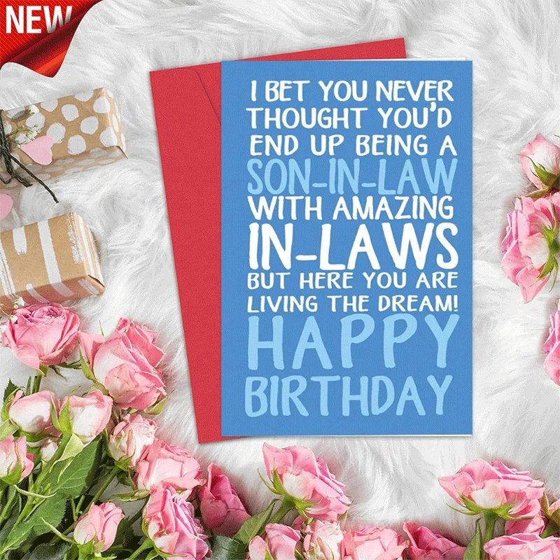 Happy Birthday Card for Son in Law, Funny Birthday Greeting Card for Son-in-Law with In-Law Theme
Happy Birthday Card for Son in Law, Funny Birthday Greeting Card for Son-in-Law with In-Law Theme
