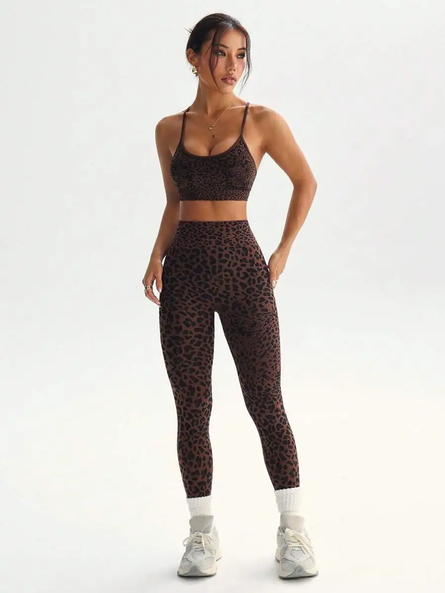 Seamless High Stretch Leopard Print Sports Bra And Leggings Set Workout Women
Seamless High Stretch Leopard Print Sports Bra And Leggings Set Workout Women