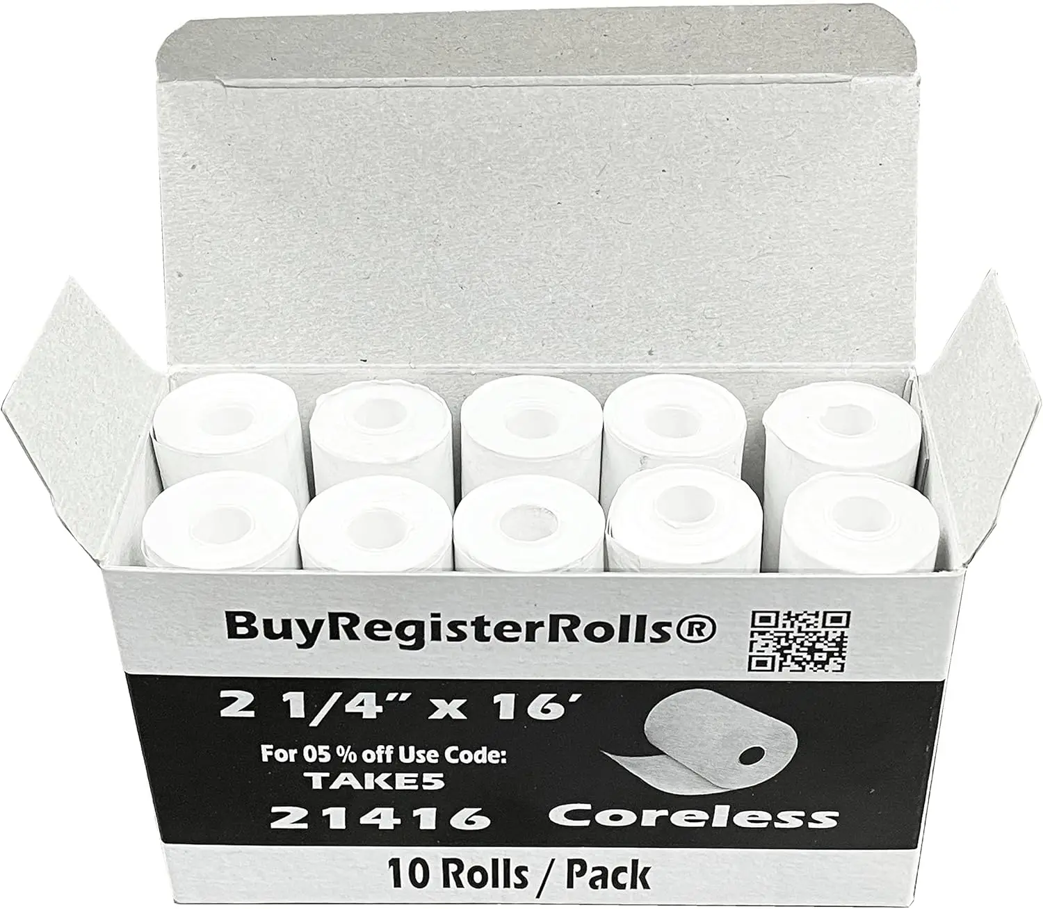 10 Rolls 2.25x16 ft Thermal Paper for Payment Terminal, BPA Free
10 Rolls 2.25x16 ft Thermal Paper for Payment Terminal, BPA Free