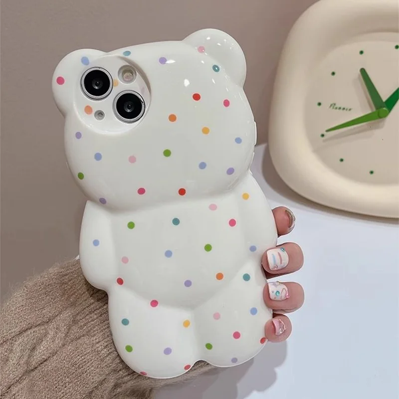 New Korean INS Cartoon 3D Bear Color Dots Print Phone Case For iphone 16 15 14 13 12 11 Pro Max Plus Anti-fall Protective Cover
New Korean INS Cartoon 3D Bear Color Dots Print Phone Case For iphone 16 15 14 13 12 11 Pro Max Plus Anti-fall Protective Cover