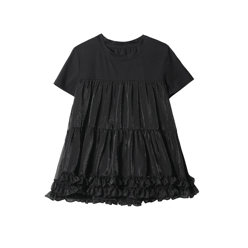 2025 New Women's Gothic Ruffle Hem Top Black Oversized Streetwear Casual Short Sleeve Blouse Daily Office Wear 255035+255054
2025 New Women's Gothic Ruffle Hem Top Black Oversized Streetwear Casual Short Sleeve Blouse Daily Office Wear 255035+255054