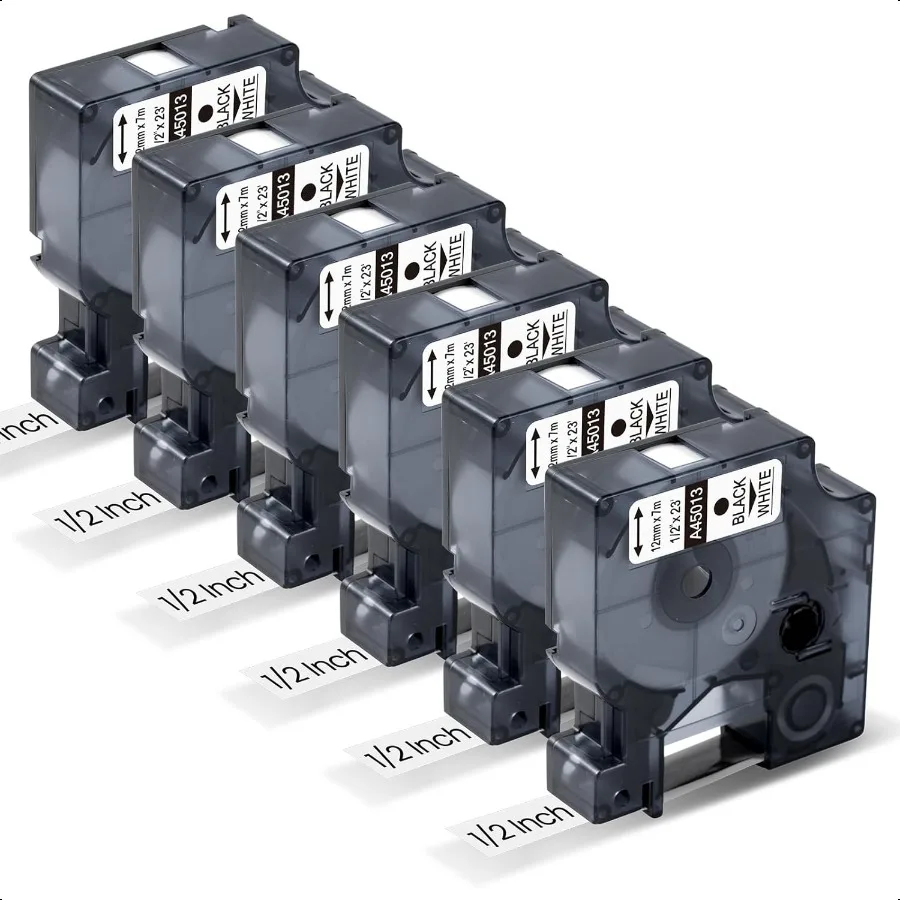 6 упаковок 45013, сменные ленты для изготовления этикеток, совместимые с DYMO D1 45013s, 12 мм, лента для этикеток черного на белом A45013 1 2 x 23 фута для D
6 упаковок 45013, сменные ленты для изготовления этикеток, совместимые с DYMO D1 45013s, 12 мм, лента для этикеток черного на белом A45013 1 2 x 23 фута для D