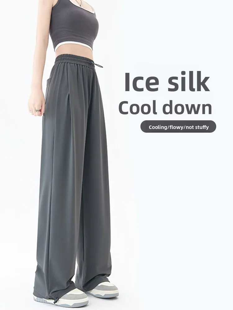 Широкие брюки из ледяного шелка для женщин: летние, тонкие, с высокой талией, прямые, повседневные, двусторонние, быстросохнущие, спортивные
Широкие брюки из ледяного шелка для женщин: летние, тонкие, с высокой талией, прямые, повседневные, двусторонние, быстросохнущие, спортивные