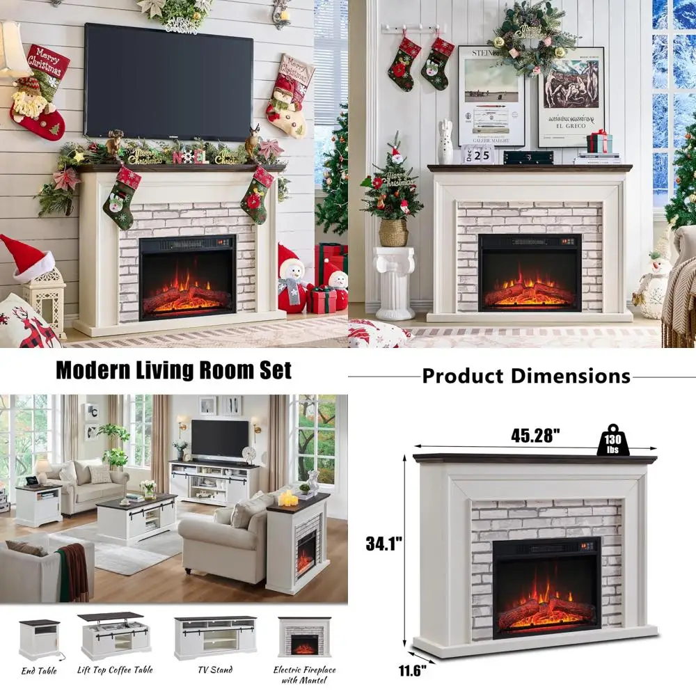 45-дюймовый электрический камин с каминной, обогревателем и подставкой для телевизора, пультом дистанционного управления в комплекте
45-дюймовый электрический камин с каминной, обогревателем и подставкой для телевизора, пультом дистанционного управления в комплекте