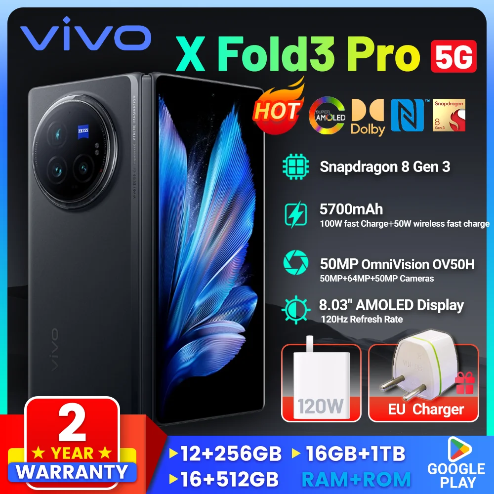 Смартфон Vivo X Fold 3 Pro, 100 Вт, Supercharge 8,03 дюйма, AMOLED, Snapdragon 8Gen3, IPX8, 5700 мА · ч, 50 Вт, 50 МП
Смартфон Vivo X Fold 3 Pro, 100 Вт, Supercharge 8,03 дюйма, AMOLED, Snapdragon 8Gen3, IPX8, 5700 мА · ч, 50 Вт, 50 МП