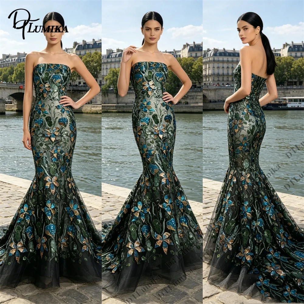 DTLumika Strapless Sweetheart Mermaid Prom Gown Floral Beaded Embroidery Long Train Evening Dress Formal Party Maxi Dress
DTLumika Strapless Sweetheart Mermaid Prom Gown Floral Beaded Embroidery Long Train Evening Dress Formal Party Maxi Dress
