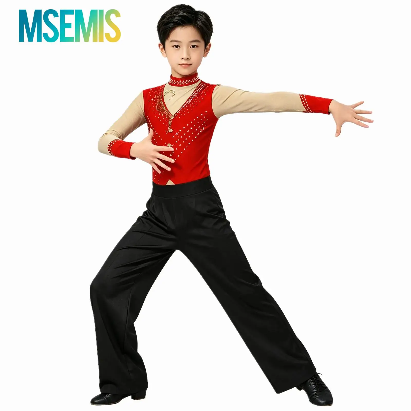 Kids Boys Gymnastics Sparkly Rhinestones Figure Skating Ballet Dance Performance Costume Invisible Zipper Top with Pants Set
Kids Boys Gymnastics Sparkly Rhinestones Figure Skating Ballet Dance Performance Costume Invisible Zipper Top with Pants Set