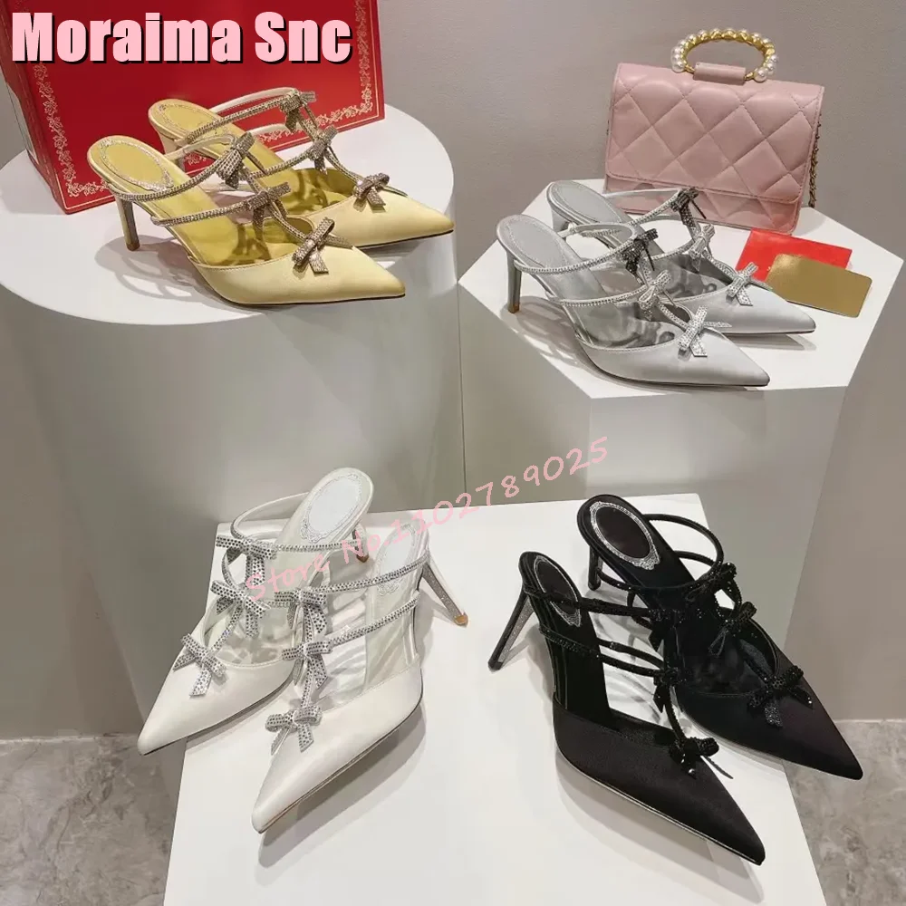 Rhinestone Bow Stiletto Heels Sandals Women Pointed Toe Satin Dress Shoes Sexy Fashion Party Wedding Designer Shoes Summer 2024
Rhinestone Bow Stiletto Heels Sandals Women Pointed Toe Satin Dress Shoes Sexy Fashion Party Wedding Designer Shoes Summer 2024