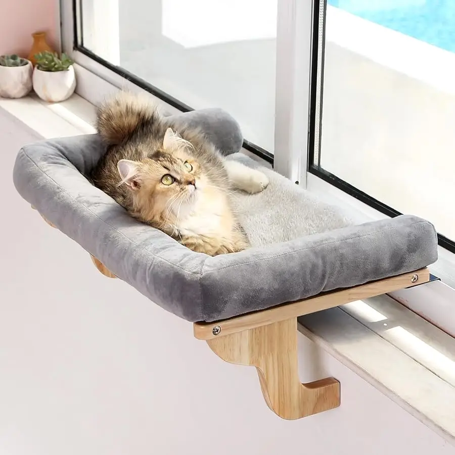 Zakkart Cat Perch for Window Sill with Bolster - Orthopedic Hammock Design with Premium Hardwood & Robust Metal Frame - Cat Wind
Zakkart Cat Perch for Window Sill with Bolster - Orthopedic Hammock Design with Premium Hardwood & Robust Metal Frame - Cat Wind