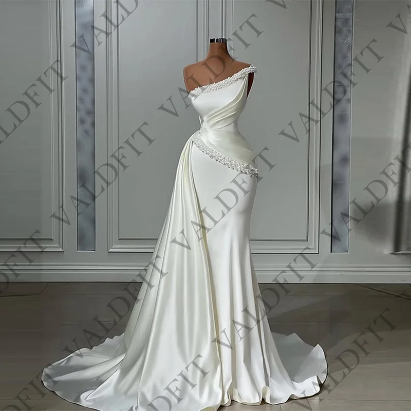 Customized Long Luxury Mermaid Ivory Satin Wedding Dresses Bridal Gown One Shoulder Pearls Beading Vestidos De Novia Boda
Customized Long Luxury Mermaid Ivory Satin Wedding Dresses Bridal Gown One Shoulder Pearls Beading Vestidos De Novia Boda