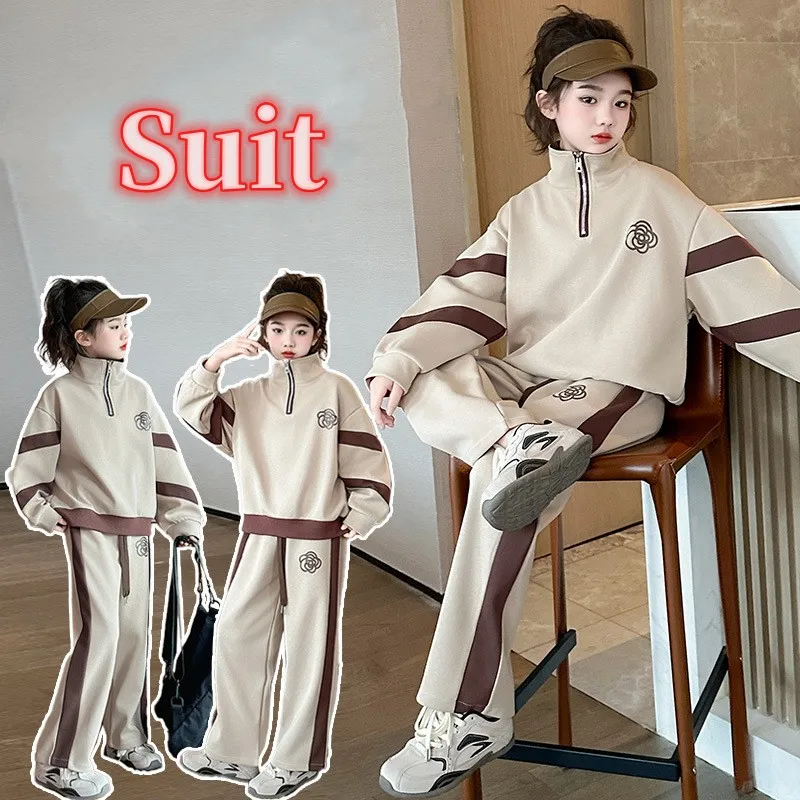 Spring Autumn Girls Half Zip Pullover Sweatshirt+Sweatpant Workout Set School Kids 2PCS Tracksuit Children Jogging Outfit 5-16Yr
Spring Autumn Girls Half Zip Pullover Sweatshirt+Sweatpant Workout Set School Kids 2PCS Tracksuit Children Jogging Outfit 5-16Yr