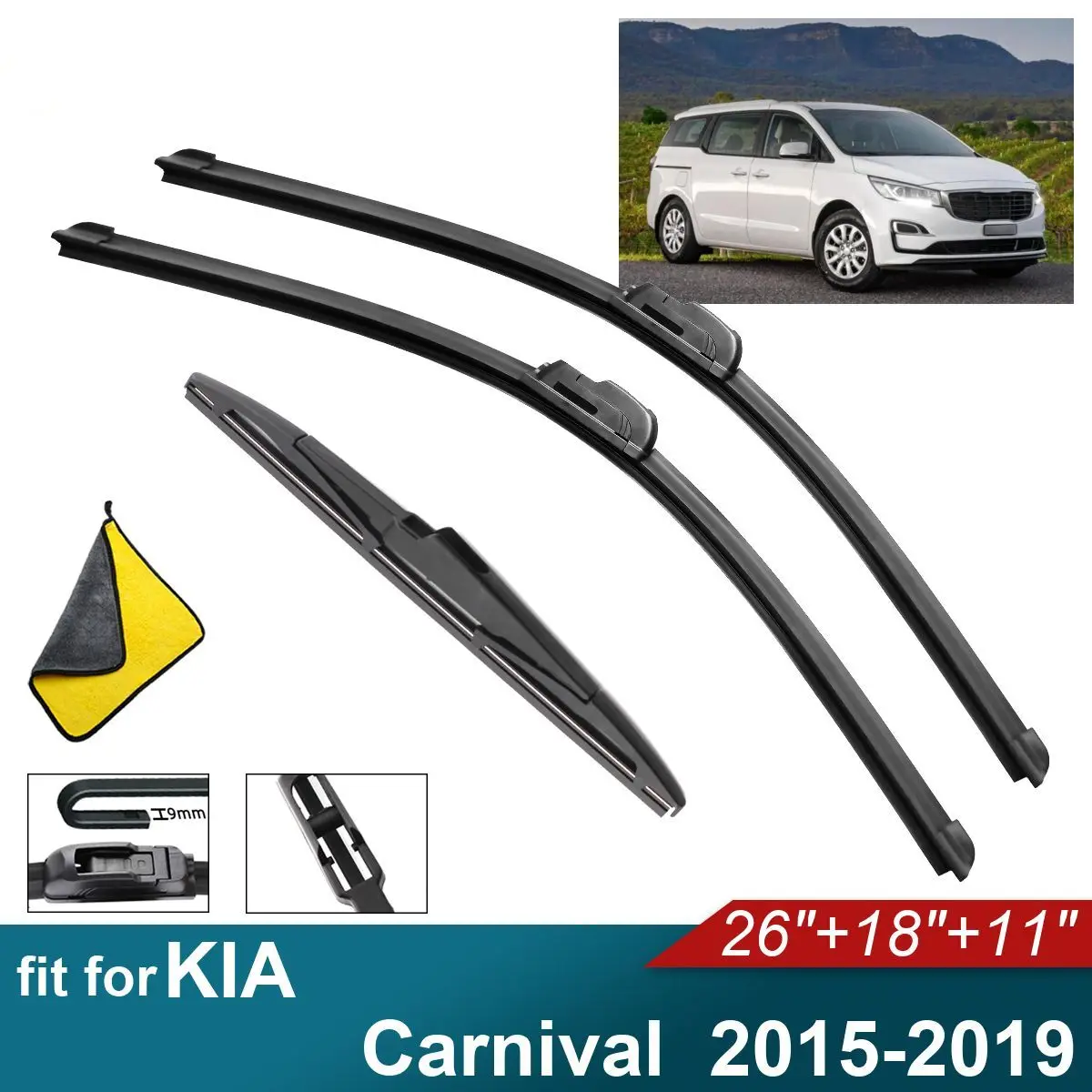 Car Windshield Wiper Blades Fit For KIA Carnival Rear Wiper Blades Soft Rubber Auto Front Windscreen 2015 2016 2017 2018 2019
Car Windshield Wiper Blades Fit For KIA Carnival Rear Wiper Blades Soft Rubber Auto Front Windscreen 2015 2016 2017 2018 2019