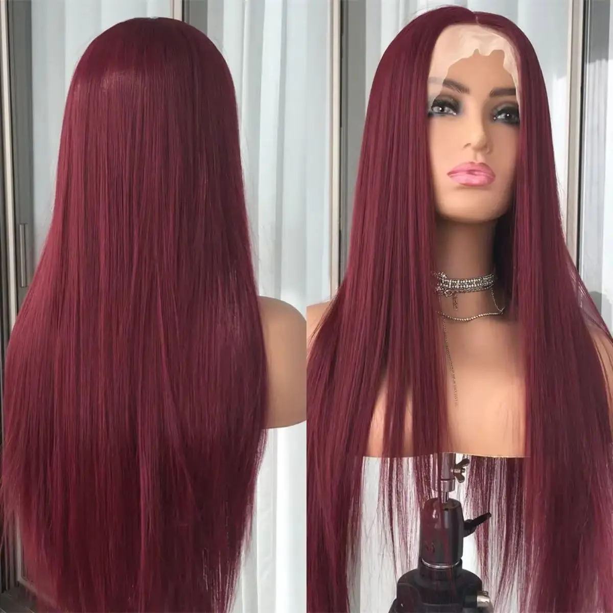 #99J Bone Straight Lace Frontal Wig with HD Skin-melt Swiss Lace For Women Burgundy Wig Wine Red Colored Human Hair Wigs
#99J Bone Straight Lace Frontal Wig with HD Skin-melt Swiss Lace For Women Burgundy Wig Wine Red Colored Human Hair Wigs