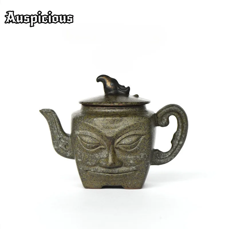 160ml Sanxingdui Rough Pottery Teapot Creative Bronze Man Square Teapot Retro Pot Tea Soaking Kettle Chinese Kung Fu Teaware
160ml Sanxingdui Rough Pottery Teapot Creative Bronze Man Square Teapot Retro Pot Tea Soaking Kettle Chinese Kung Fu Teaware