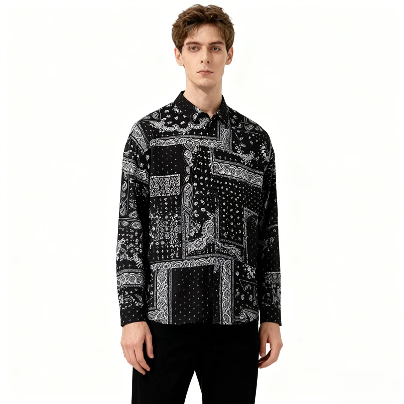 Bandana Print Shirt Men Spring Summer Hiphop Paisley Medieval Streetwear Tops Hip Hop Clothes High Street Kpop shirt Beach
Bandana Print Shirt Men Spring Summer Hiphop Paisley Medieval Streetwear Tops Hip Hop Clothes High Street Kpop shirt Beach